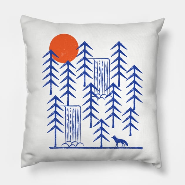 Wild Fox in the Woods Pillow by rmtees