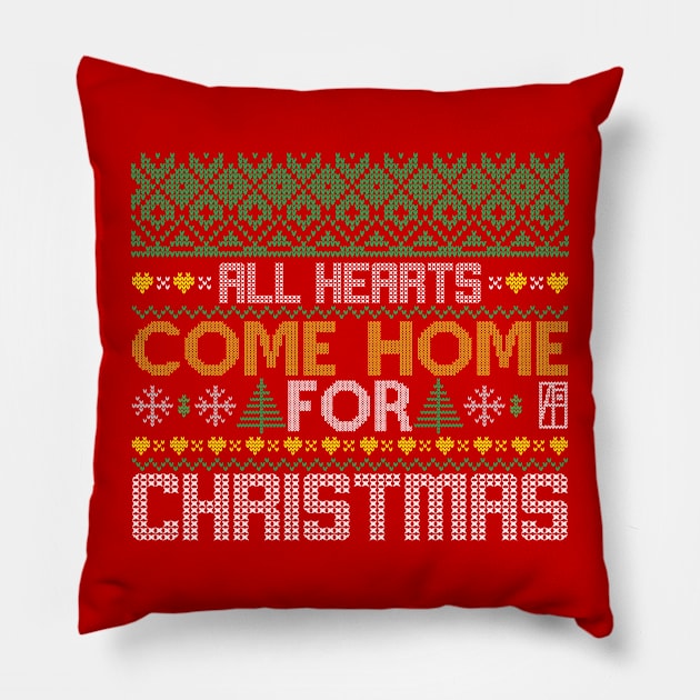 All Hearts COME HOME for Christmas - Family Christmas - Xmas Pillow by ArtProjectShop