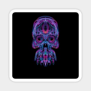 Electroluminated Skull - Vaporwave Neon Magnet