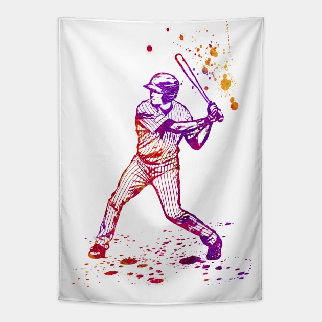 Baseball Batter or Hitter in Launch Position - 02 Tapestry by SPJE Illustration Photography