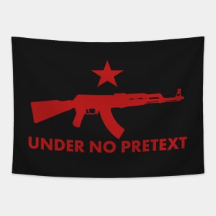 Under No Pretext Red Tapestry