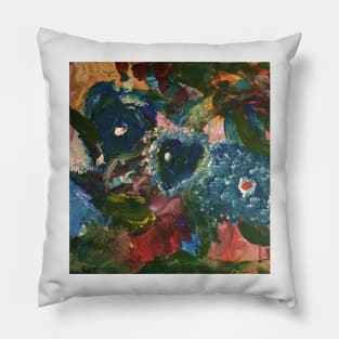 Morning Glories Surrounded by Neighboring Plants Pillow