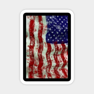 Vintage and Grungy Design of the American Flag Magnet