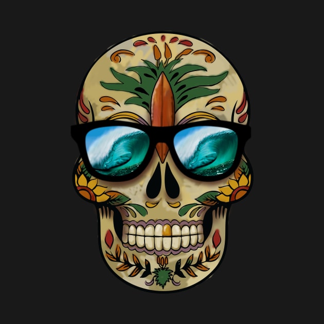 Sugar Surf Skull by StephenBibbArt