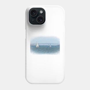 The Coronado Bridge With Sailboats Phone Case