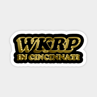 Gold WKRP In Cincinnati Vintage Tribute Logo Design Magnet