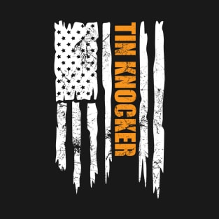 American Tin Knocker Distressed Vertical Flag T-Shirt