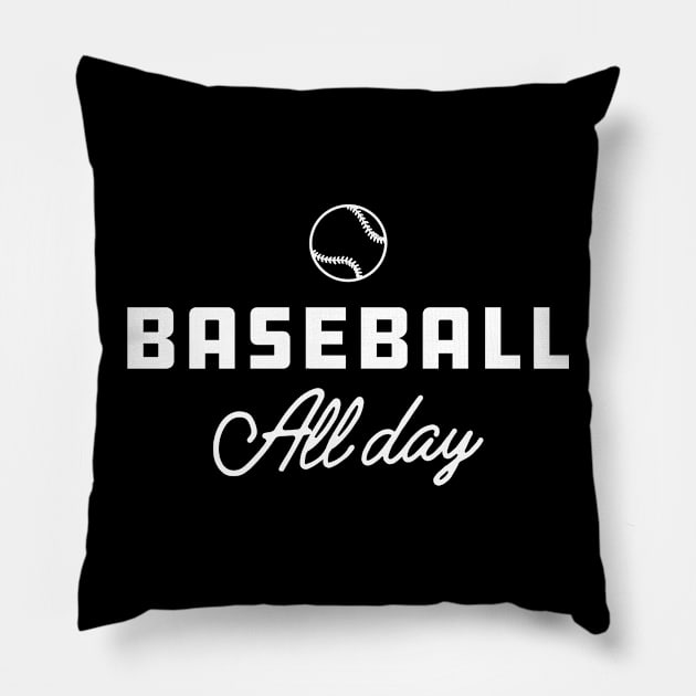 Baseball All Day Pillow by KC Happy Shop