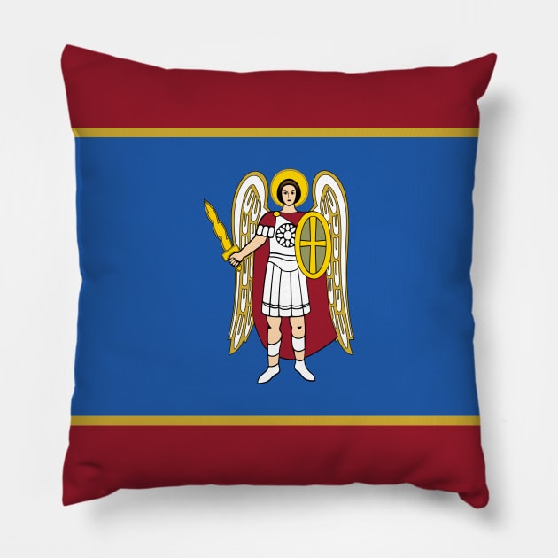 Flag of Kiev Ukraine Pillow by brigadeiro