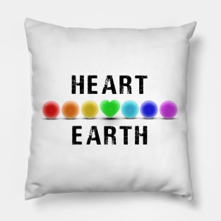 I Heart Earth Love Heart Rainbow Colors Save the Planet World Peace Earth Day Pillow