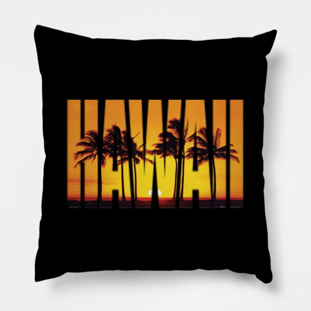 Hawaii - Hawaii Sunset Pillow by Kudostees