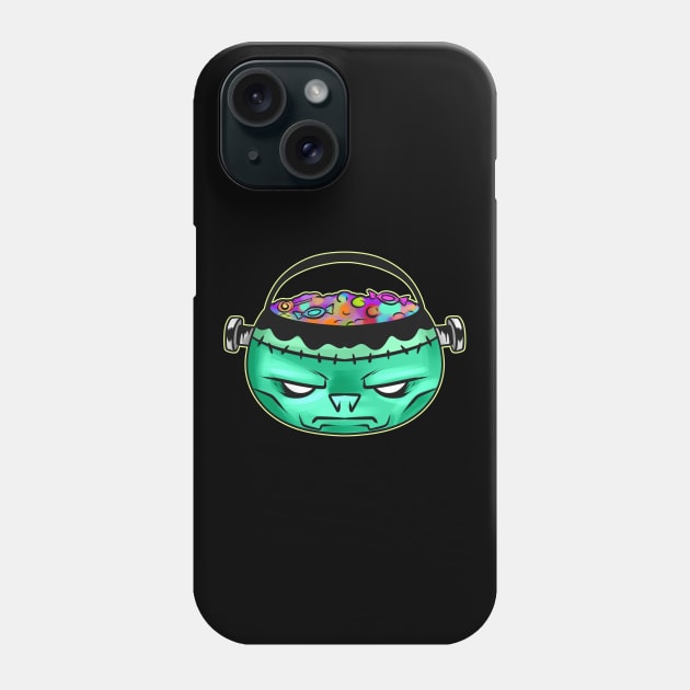 Sweets Bucket Scary Frankenstein Collecting On Halloween Phone Case by SinBle