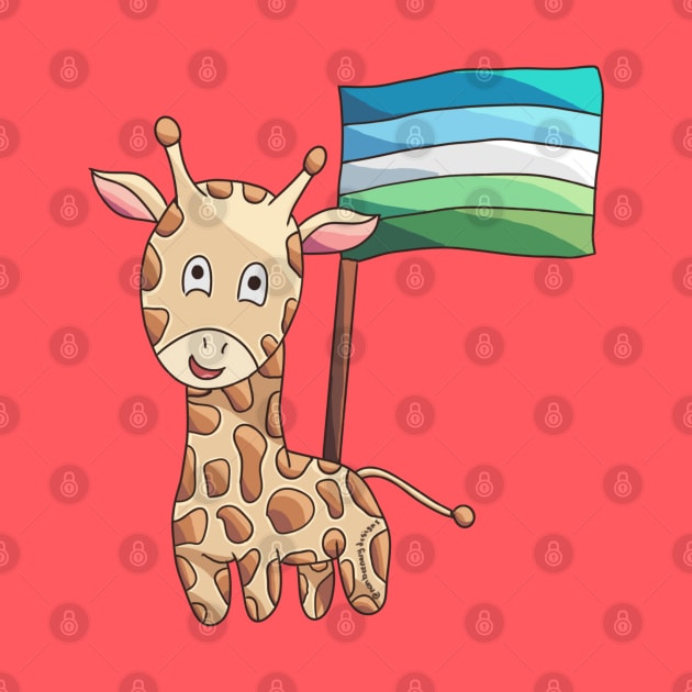 Gay Male Pride Flag Giraffe by nonbeenarydesigns