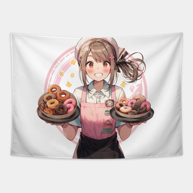 cute waitress Tapestry by WabiSabi Wonders