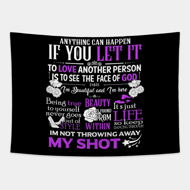 Broadway Motivational Quotes Tapestry by KsuAnn