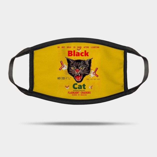 Vintage Black Cat Flashlight Crackers Black Cat Fireworks Mask