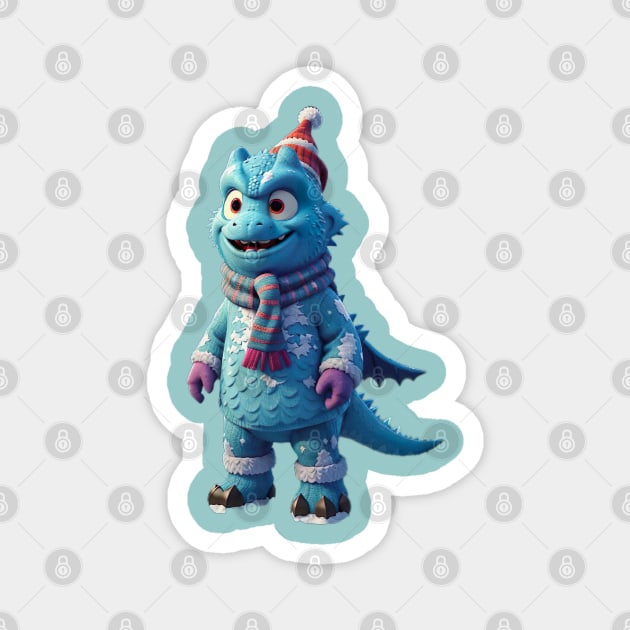 Godzilla in christmas Magnet by Aceplace Design