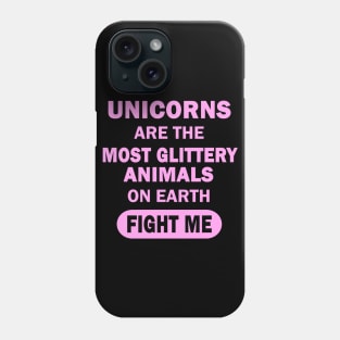 Unicorn Glitter Kids Girls Sleep Saying Phone Case