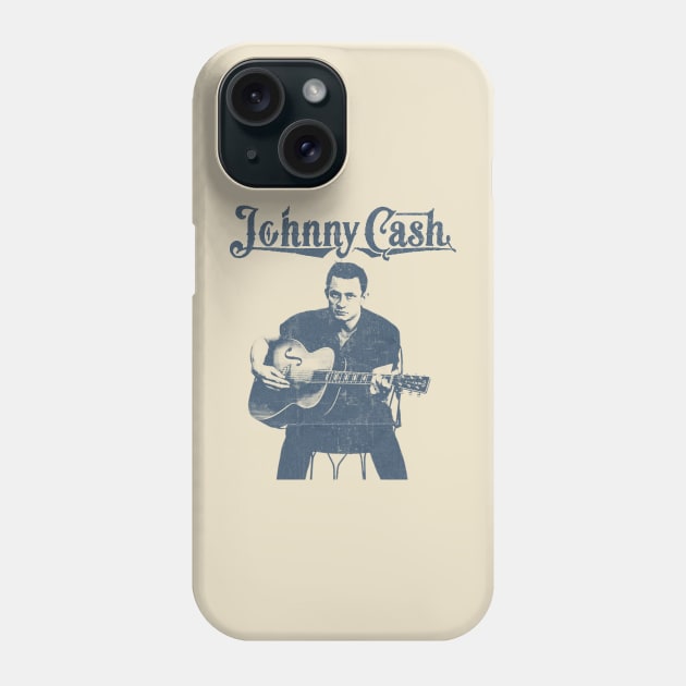 Johnny Cash - Blue Vintage Color Phone Case by Campfire Classic
