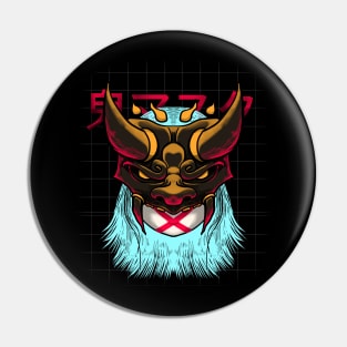 Illustration of Oni Mask with no face Pin