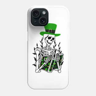 Funny St Patrick's Skeleton Hand Reading Book Phone Case