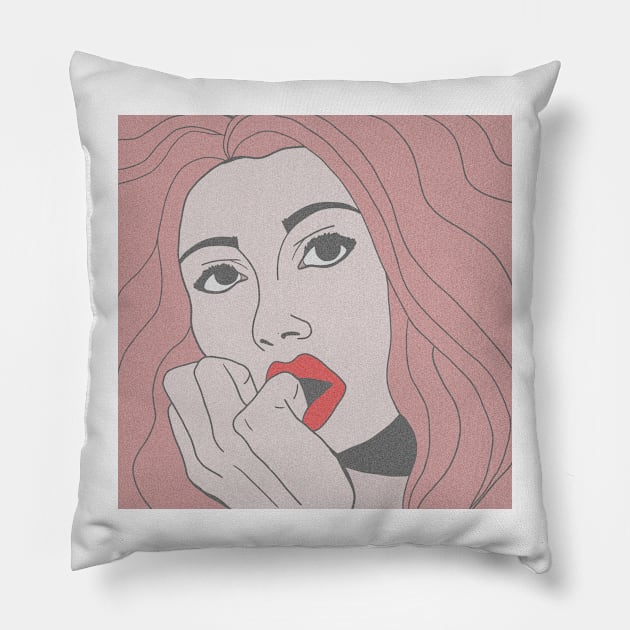 retro woman Pillow by EmeraldWasp