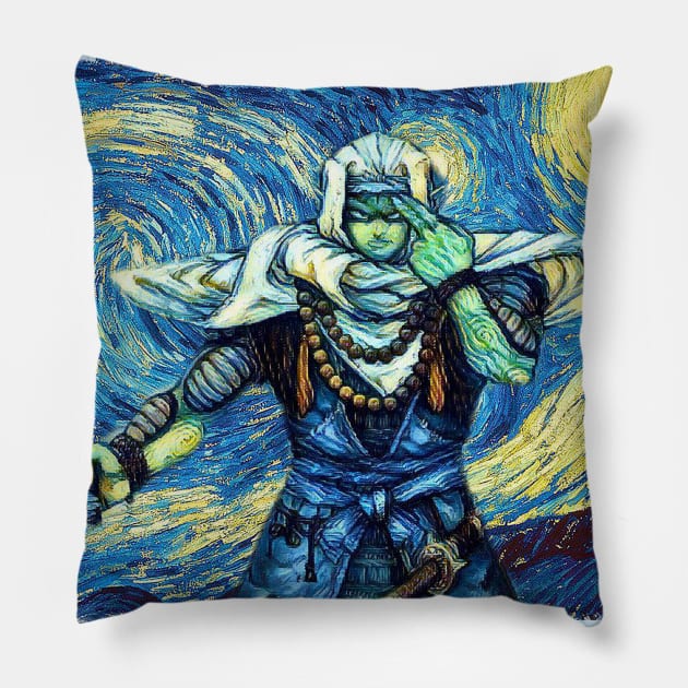 Piccolo Classic DBZ Van Gogh Style Pillow by todos