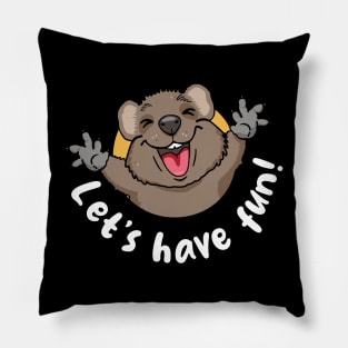 Lets have fun quokka (on dark colors) Pillow