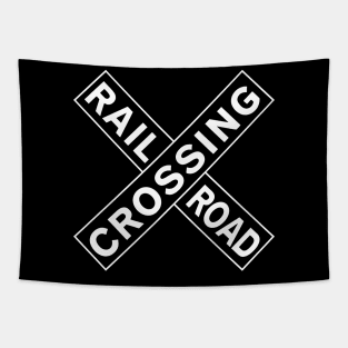 Railroad Crossing Sign Tapestry