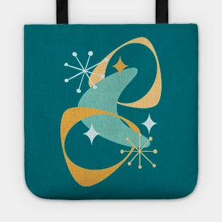 Retro Mid Century Atomic Space Age 20 Teal, Aqua, Orange Tote