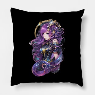 Celestial Serpent: Captivating AI Anime Character Art in Ophiuchus Pillow