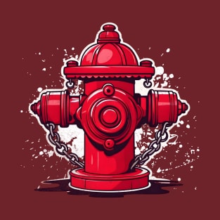 Fire Hydrant Costume a Fireman Firefighter Costume T-Shirt