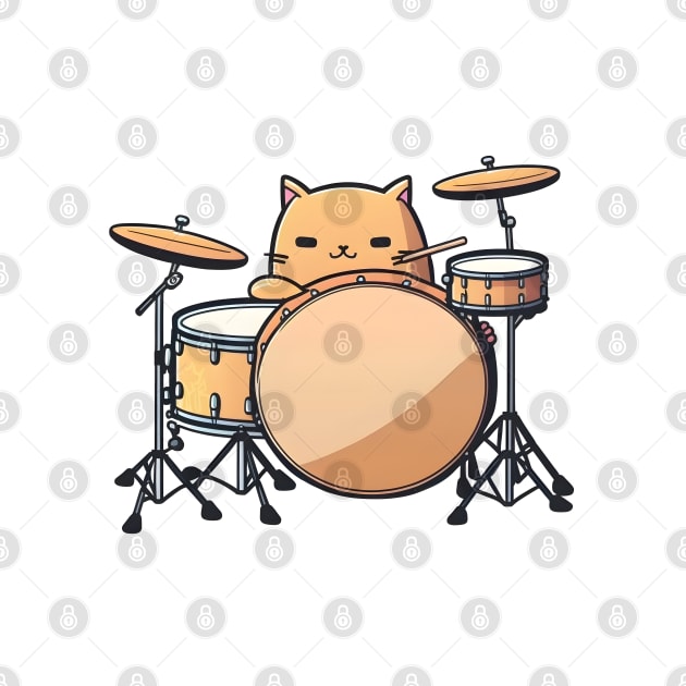 Cat Drummer by Artifyio