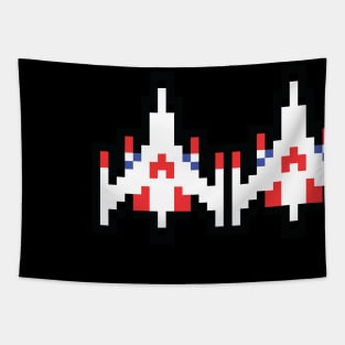 Galaga Duel Fighters Tapestry