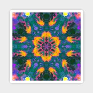 Psychedelic Hippie Orange Pink and Green Magnet