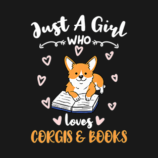 Just A Girl Who Loves Corgis And Books Premium T-Shirt