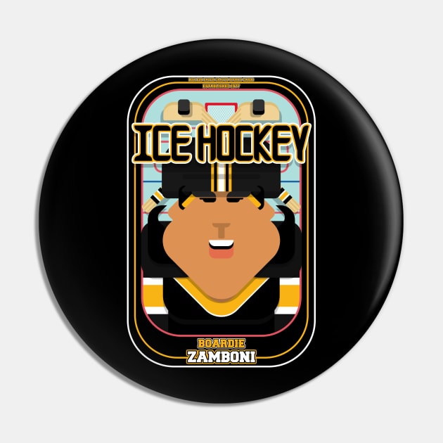 Ice Hockey Black and Yellow - Boardie Zamboni - Indie version Pin by Boxedspapercrafts