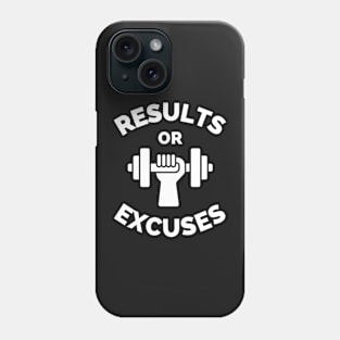 No Excuses Just Results Running Cross Country Fitness Gym Sport Motivation Inspirational Quote Phone Case