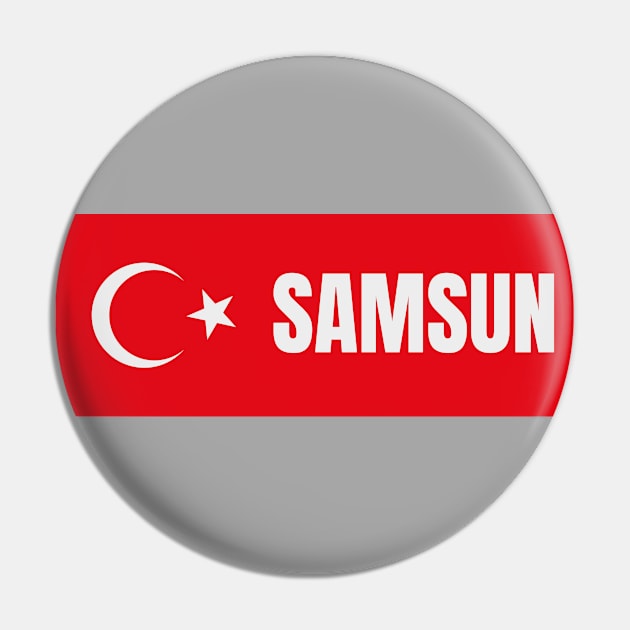 Samsun City in Turkish Flag Pin by aybe7elf