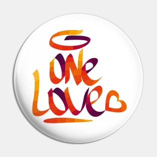 One love colorful font Pin