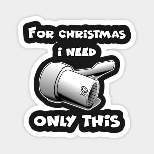 Merry chrismas, car guy, car enthusiast merry chrismas, happy holidays, 10mm socket wrench  (2) Magnet