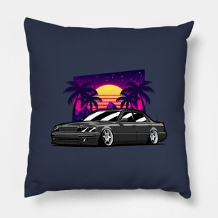 Black LS400 JDM Retro Sunset Pillow