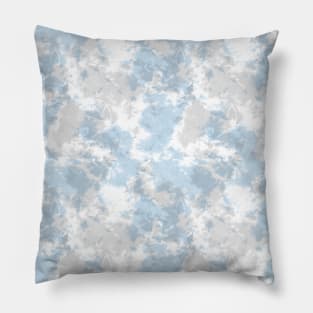 Soft Blue and Gray Tie-Dye Pillow