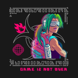 Game is not over futuristic girl gamer T-Shirt