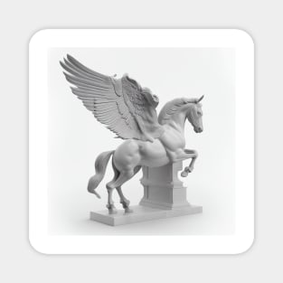 White Pegasus Marble Statue Magnet