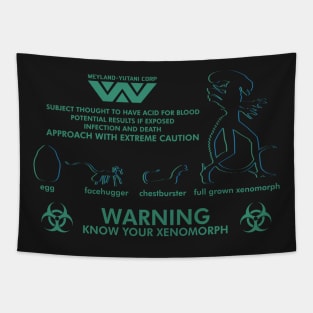 Warning Know Your Xenomorph from the 1979 movie Alien Tapestry