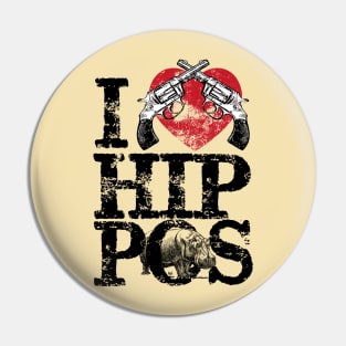 I Heart Hippos Pin