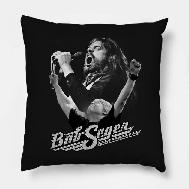 Bob seger Legend rock and roll band Pillow by bodisemok