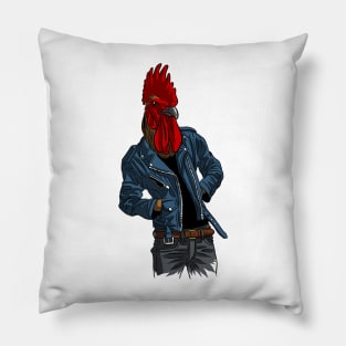 Rooster crest punk Pillow