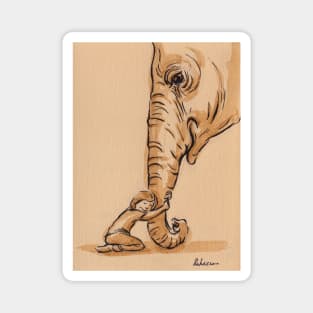 Best Friends - Elephant Watercolor Painting #7 Magnet